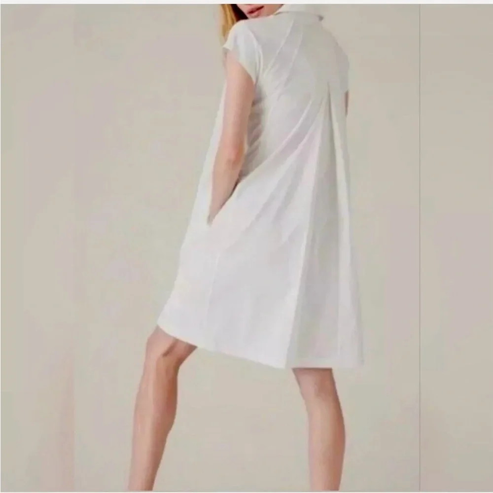 ATHLETA Performance Poplin Dress Small White #601542 Has Pockets - Picture 4 of 5